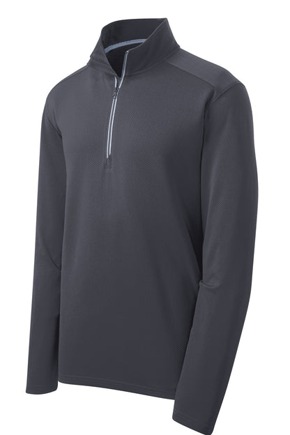 Sport-Tek Sport-Wick Textured 1/4-Zip Pullover.  ST860 Iron Grey
