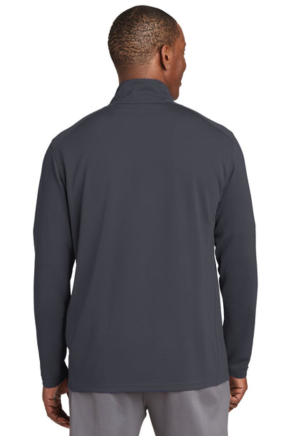 Sport-Tek Sport-Wick Textured 1/4-Zip Pullover.  ST860 Iron Grey