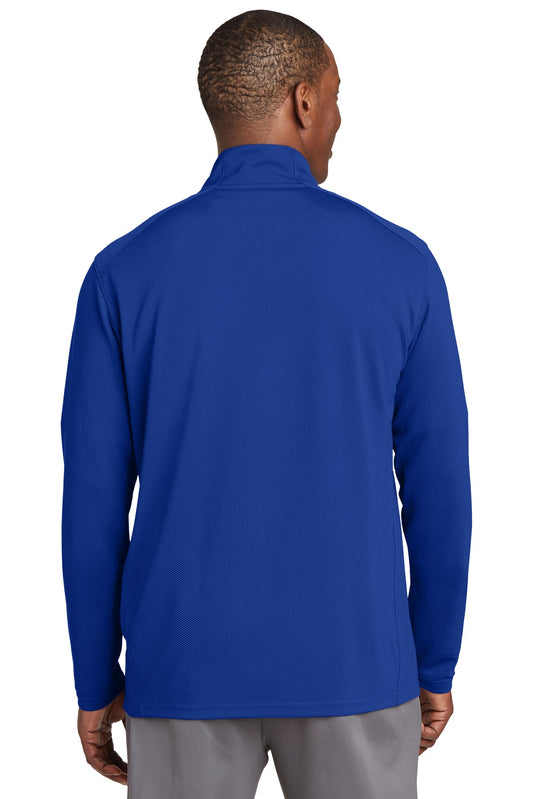 Sport-Tek Sport-Wick Textured 1/4-Zip Pullover.  ST860 True Royal