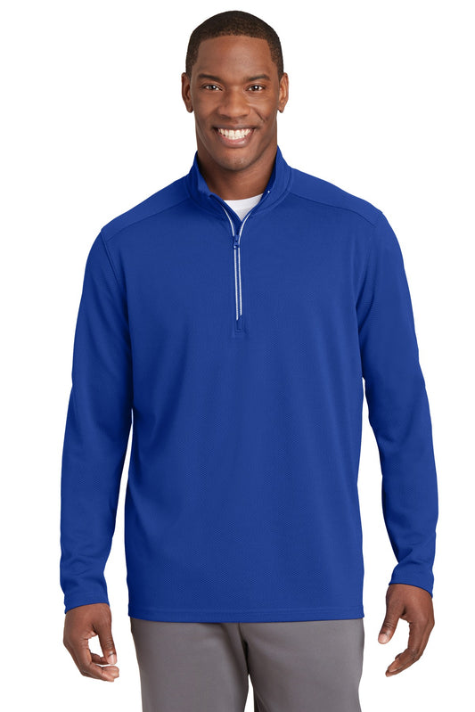 Sport-Tek Sport-Wick Textured 1/4-Zip Pullover.  ST860 True Royal