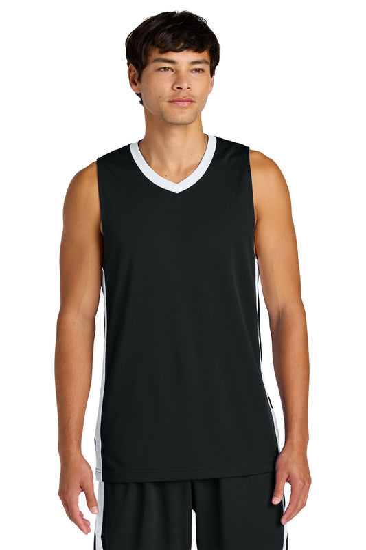 Sport-Tek Rival Basketball Rev Jersey ST900 Black/ White