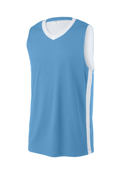Sport-Tek Rival Basketball Rev Jersey ST900 Carolina Blue/ White