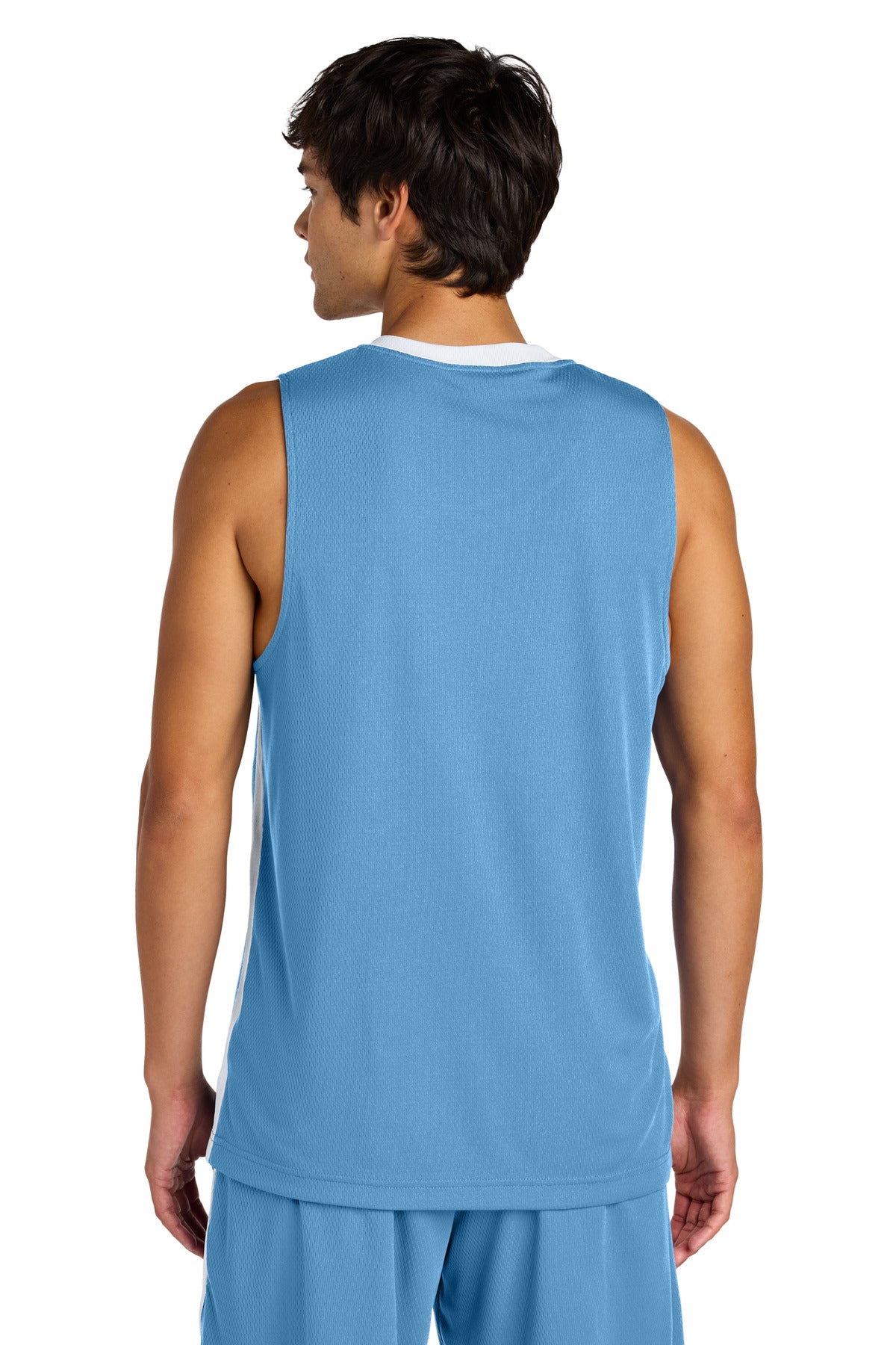 Sport-Tek Rival Basketball Rev Jersey ST900 Carolina Blue/ White