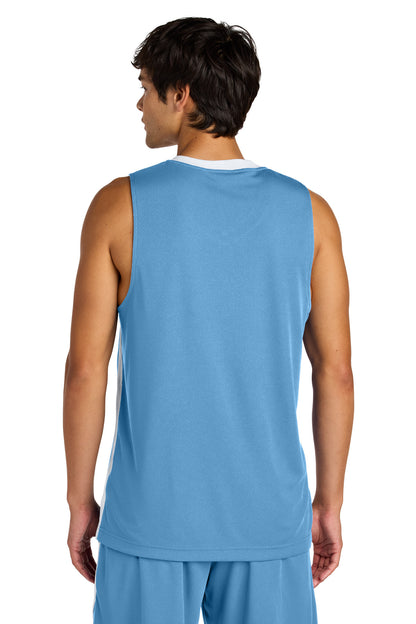 Sport-Tek Rival Basketball Rev Jersey ST900 Carolina Blue/ White