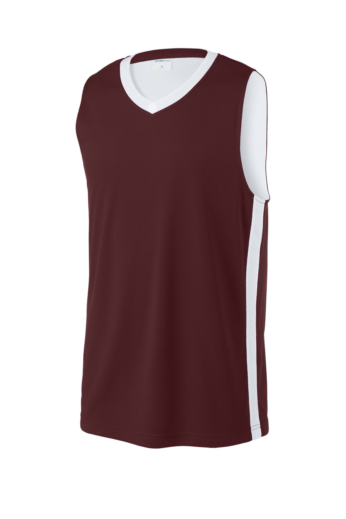Sport-Tek Rival Basketball Rev Jersey ST900 Maroon/ White