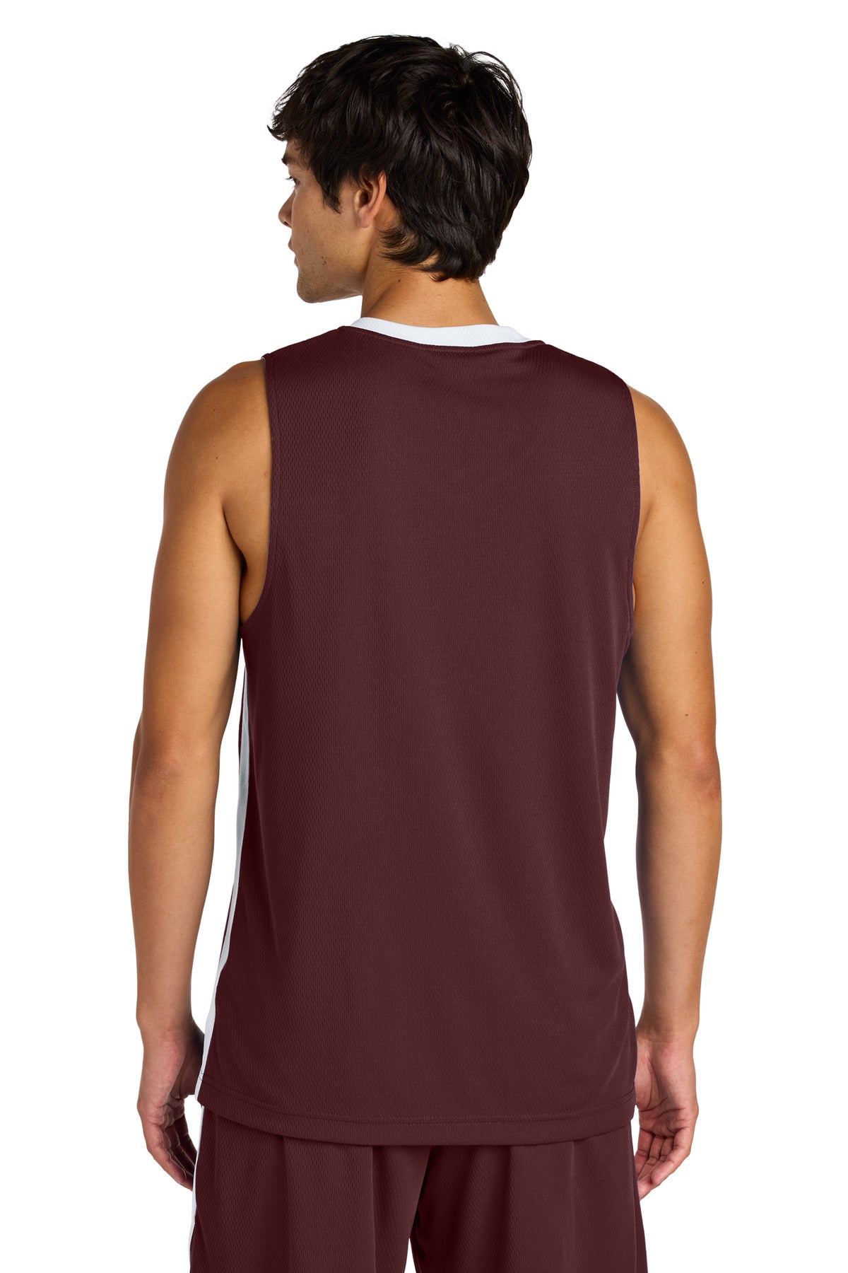 Sport-Tek Rival Basketball Rev Jersey ST900 Maroon/ White
