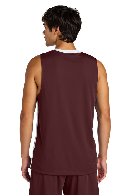 Sport-Tek Rival Basketball Rev Jersey ST900 Maroon/ White