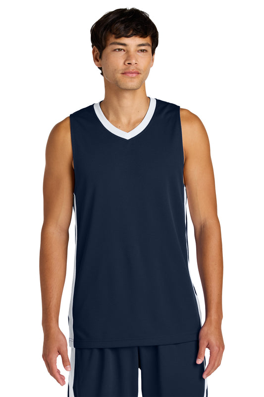 Sport-Tek Rival Basketball Rev Jersey ST900 True Navy/ White