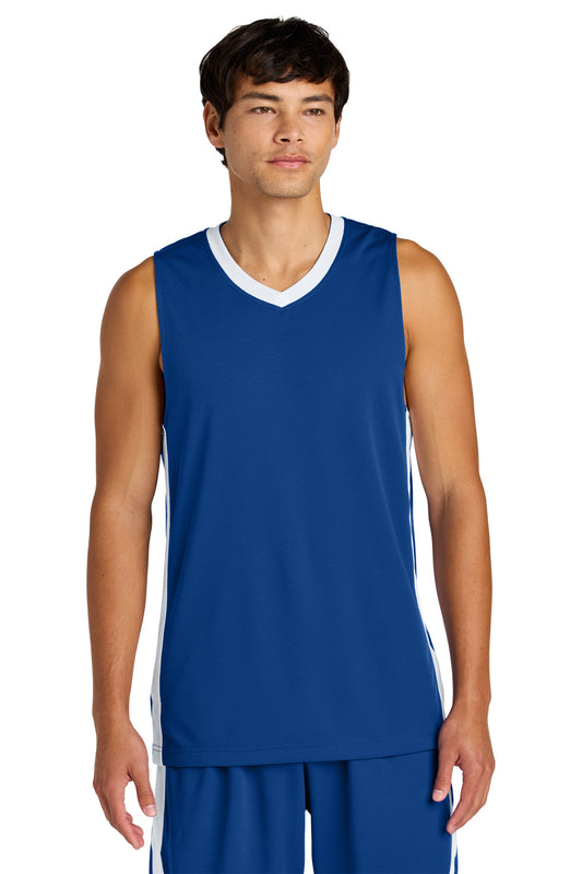 Sport-Tek Rival Basketball Rev Jersey ST900 True Royal/ White