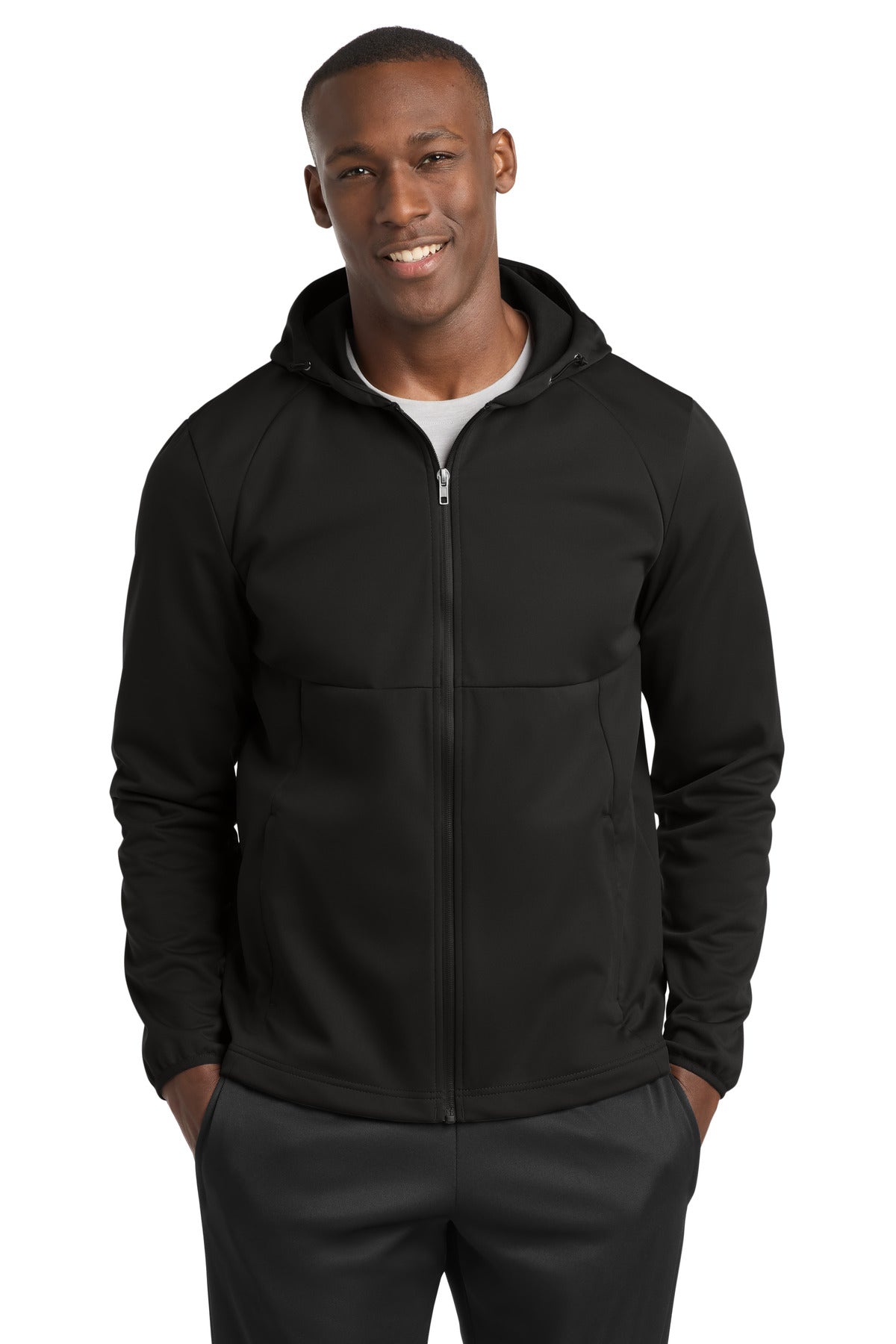 Sport-Tek Hooded Soft Shell Jacket ST980 Deep Black