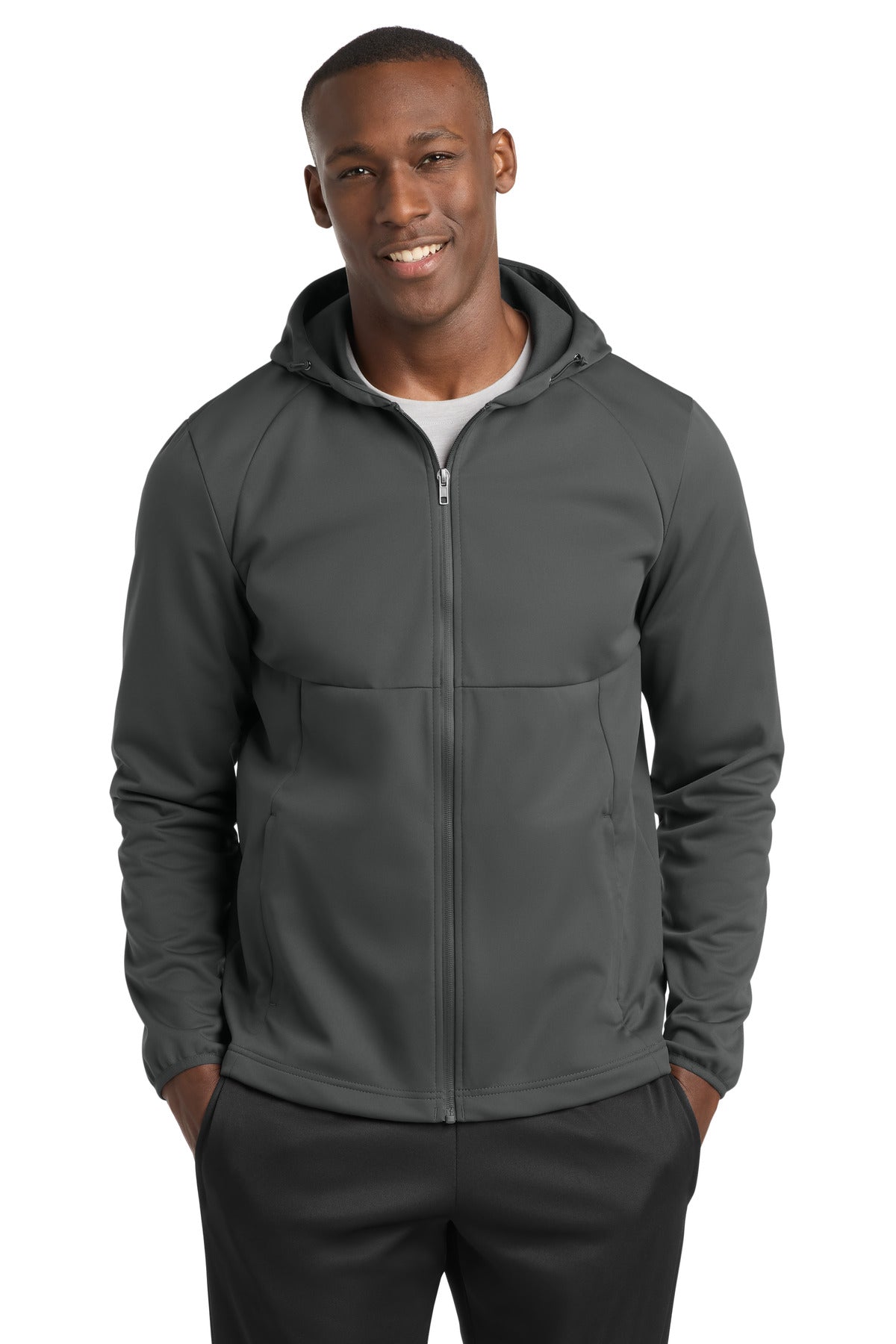 Sport-Tek Hooded Soft Shell Jacket ST980 Graphite