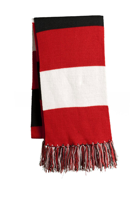 Sport-Tek Spectator Scarf STA02 True Red/ White/ Black