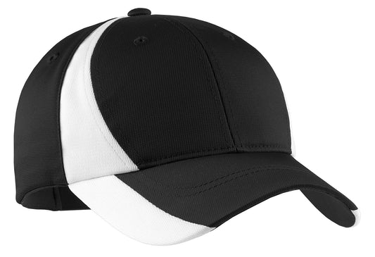 Sport-Tek Dry Zone Nylon Colorblock Cap STC11 Black/ White