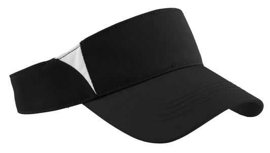 Sport-Tek Dry Zone Colorblock Visor STC13 Black/ White
