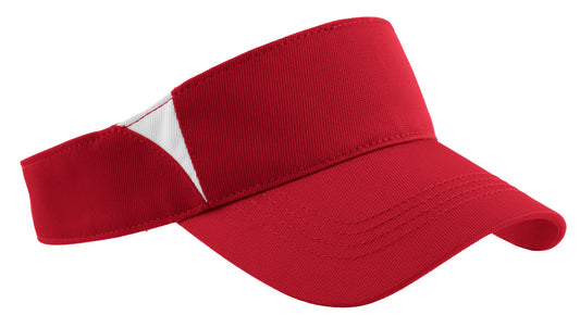 Sport-Tek Dry Zone Colorblock Visor STC13 True Red/ White
