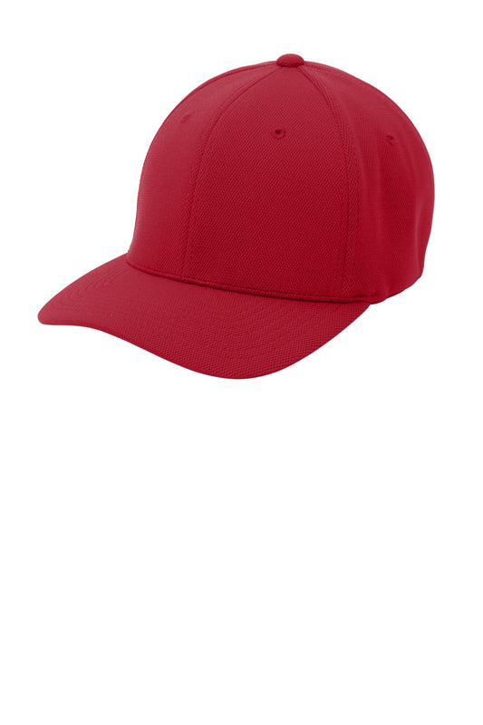 Sport-Tek Flexfit Cool & Dry Poly Block Mesh Cap STC22 True Red