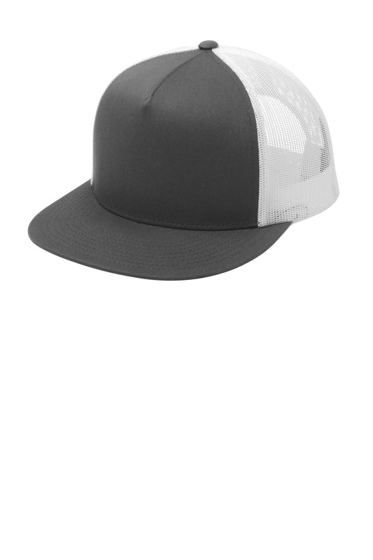 Sport-Tek YP Classics 5-Panel Classic Trucker Mesh Back Cap STC38 Graphite/ White