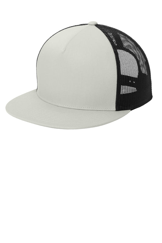 Sport-Tek YP Classics 5-Panel Classic Trucker Mesh Back Cap STC38 Silver/ Black