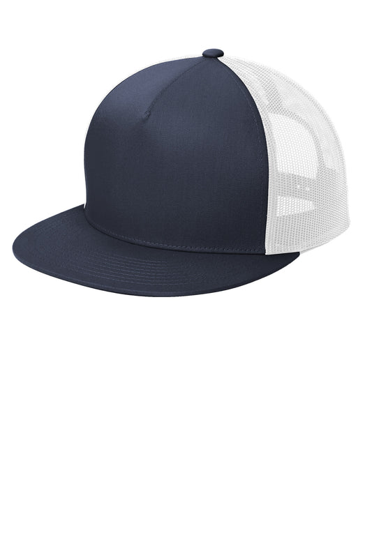 Sport-Tek YP Classics 5-Panel Classic Trucker Mesh Back Cap STC38 True Navy/ White