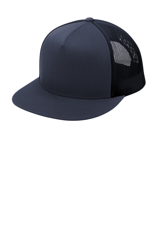 Sport-Tek YP Classics 5-Panel Classic Trucker Mesh Back Cap STC38 True Navy/ True Navy