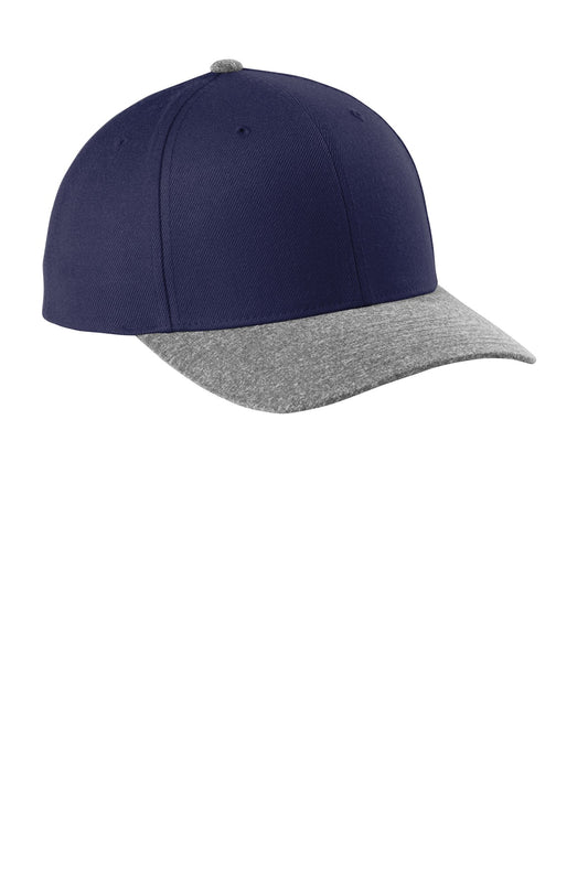 Sport-Tek YP Classics Curve Bill Snapback Cap STC43 True Navy/ Grey Heather