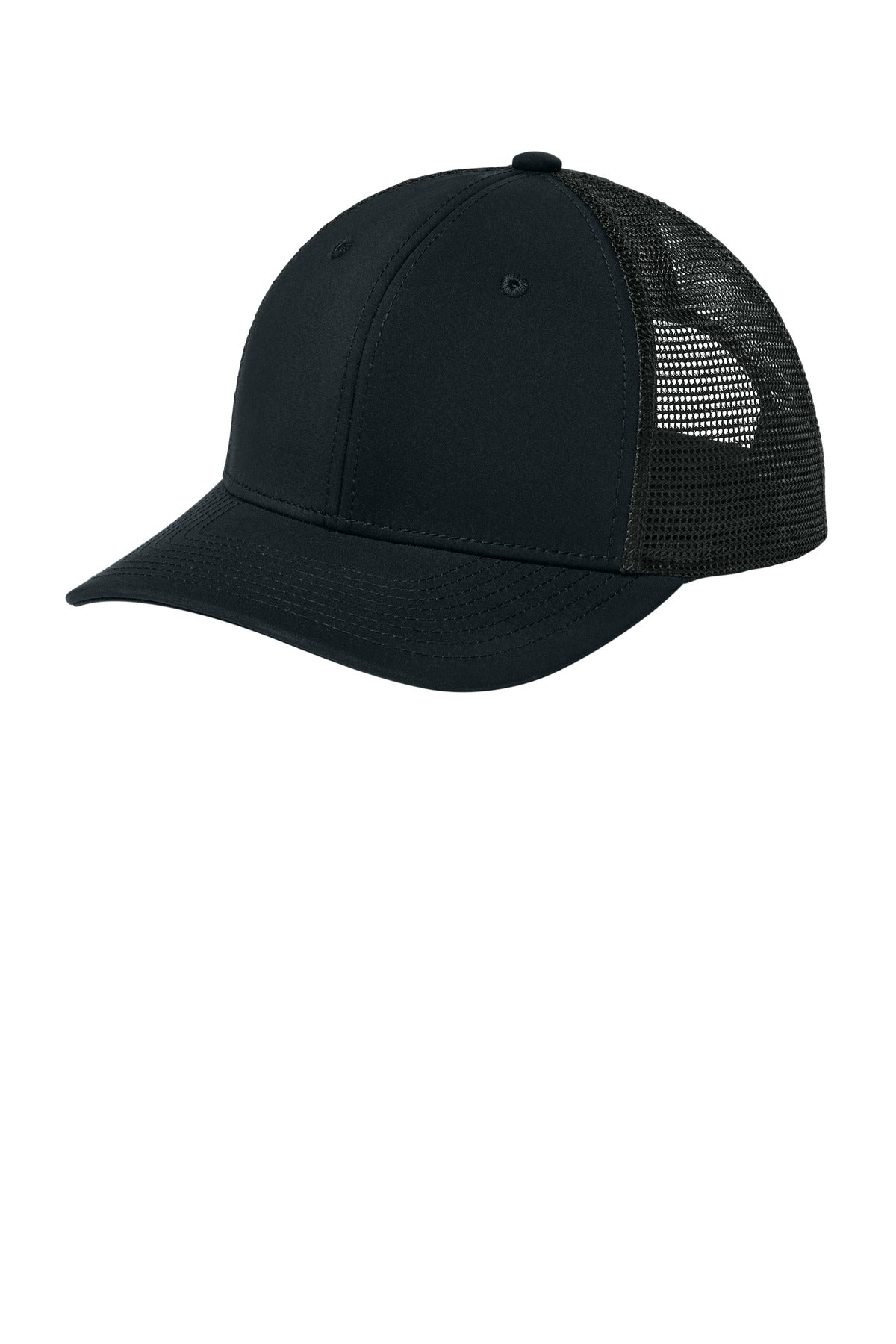 Sport-Tek Club Trucker Cap STC46 Black/ Black