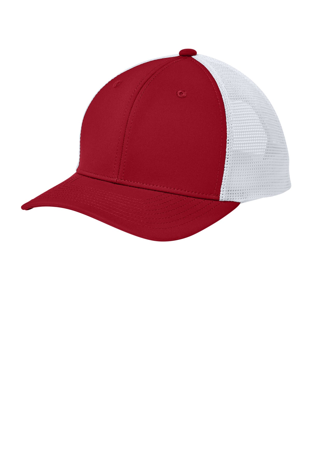 Sport-Tek Club Trucker Cap STC46 Deep Red/ White