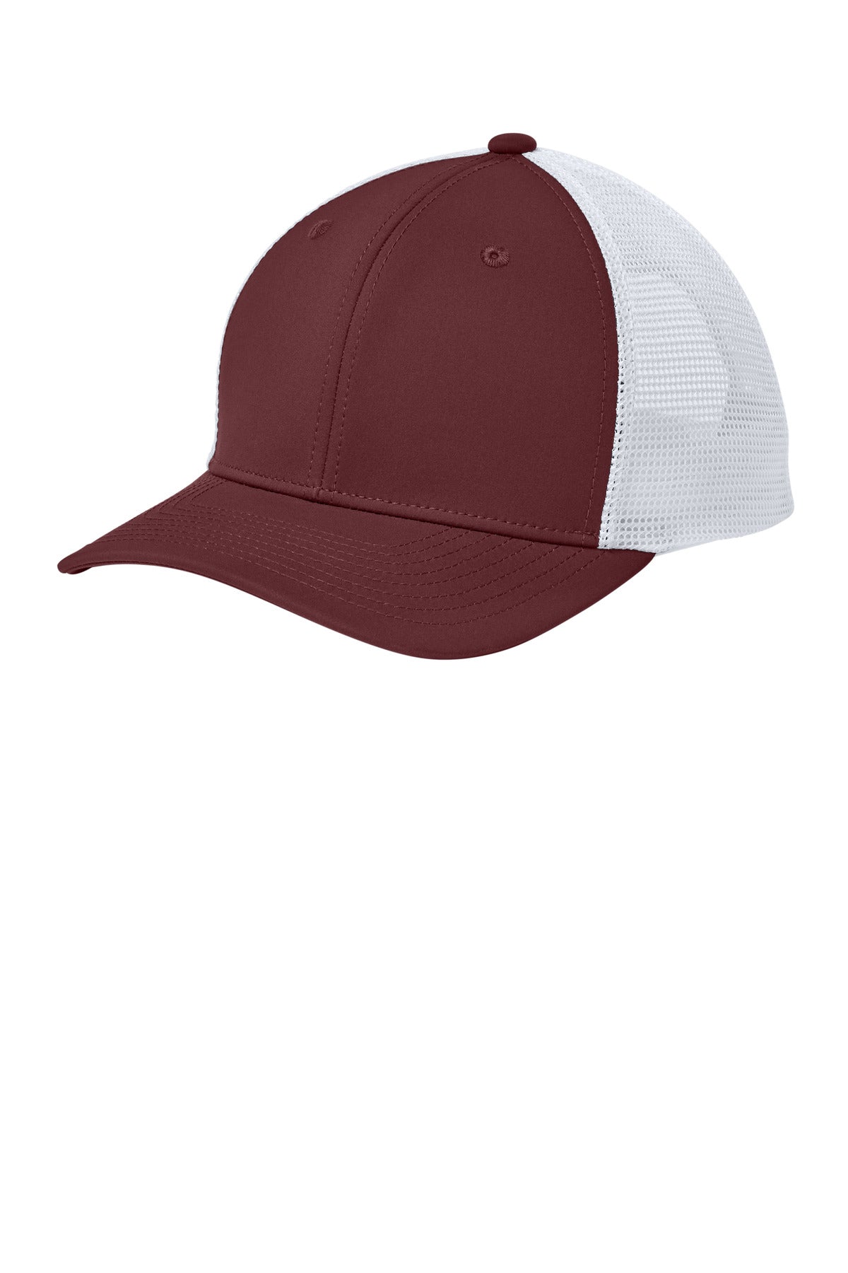 Sport-Tek Club Trucker Cap STC46 Maroon/ White