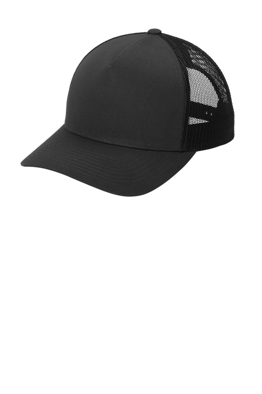 Sport-Tek YP Classics Retro Trucker 5-Panel Cap STC54 Black/ Black