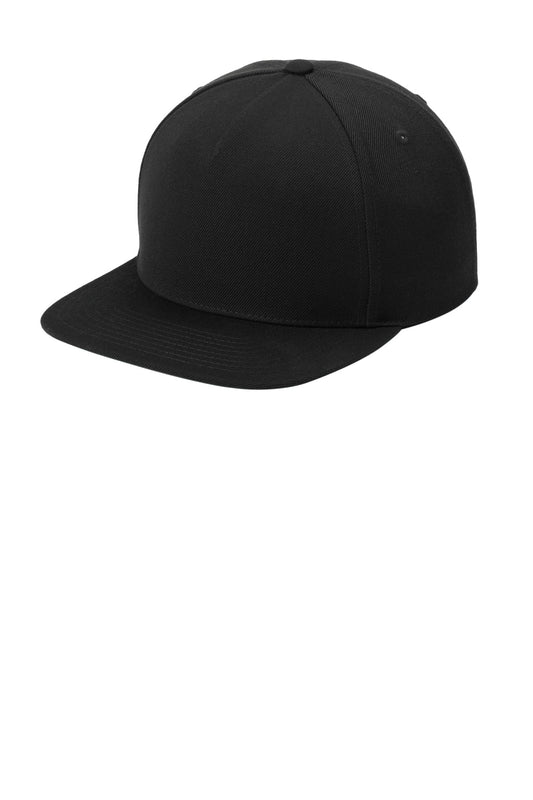 Sport-Tek YP Classics Premium 5-Panel Snapback Cap STC55 Black