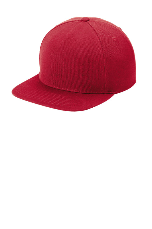 Sport-Tek YP Classics Premium 5-Panel Snapback Cap STC55 Deep Red