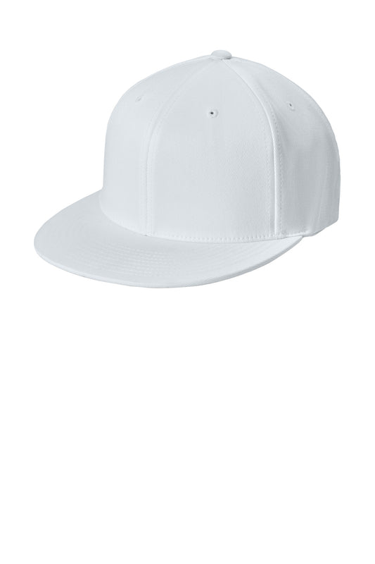 Sport-Tek Flexfit Flat Bill Cap STC56 White