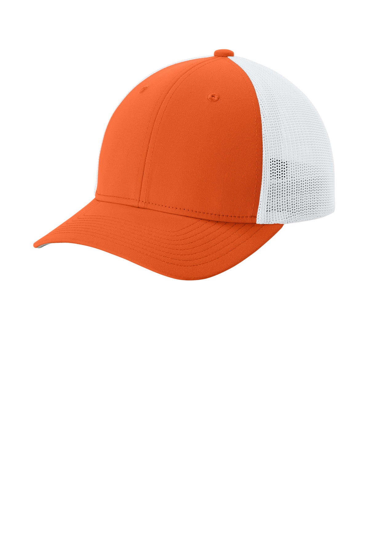 Sport-Tek Stretch-Tek Mesh Back Cap STC60 Deep Orange/ White