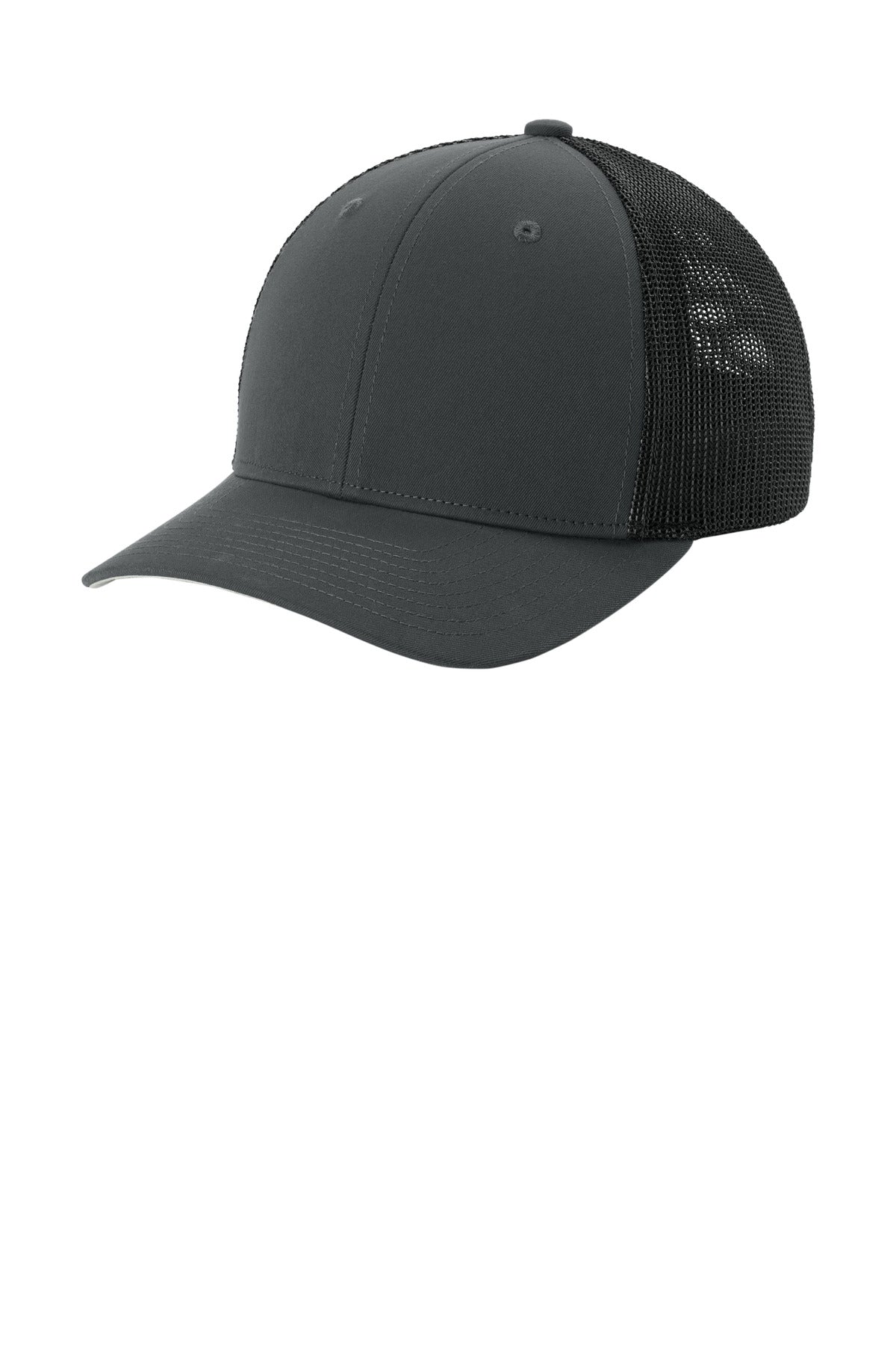 Sport-Tek Stretch-Tek Mesh Back Cap STC60 Iron Grey/ Black