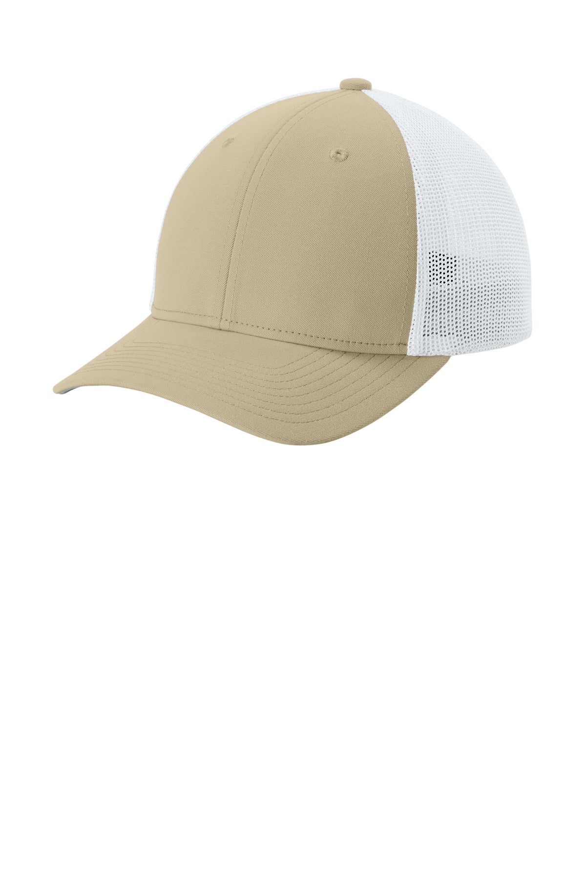 Sport-Tek Stretch-Tek Mesh Back Cap STC60 Sahara/ White