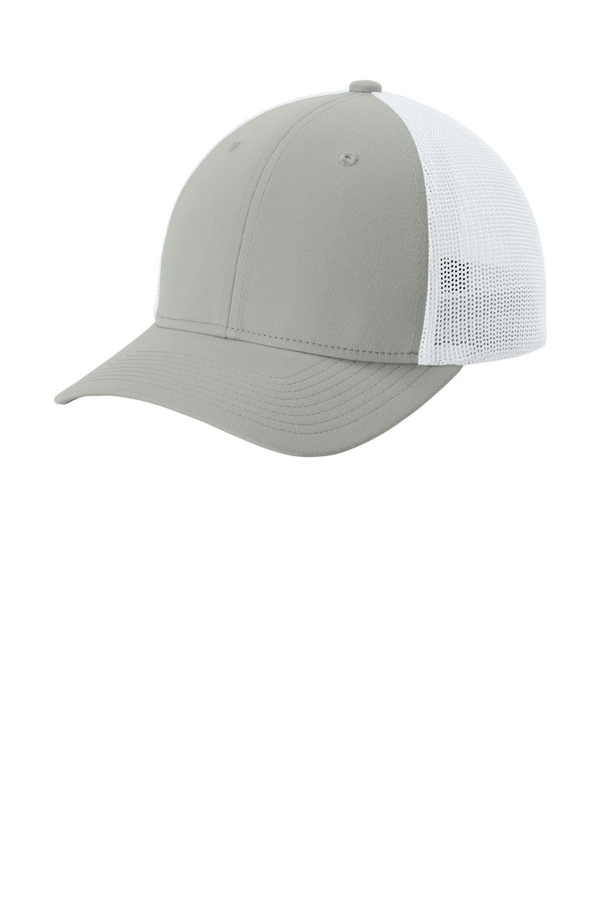 Sport-Tek Stretch-Tek Mesh Back Cap STC60 Silver/ White