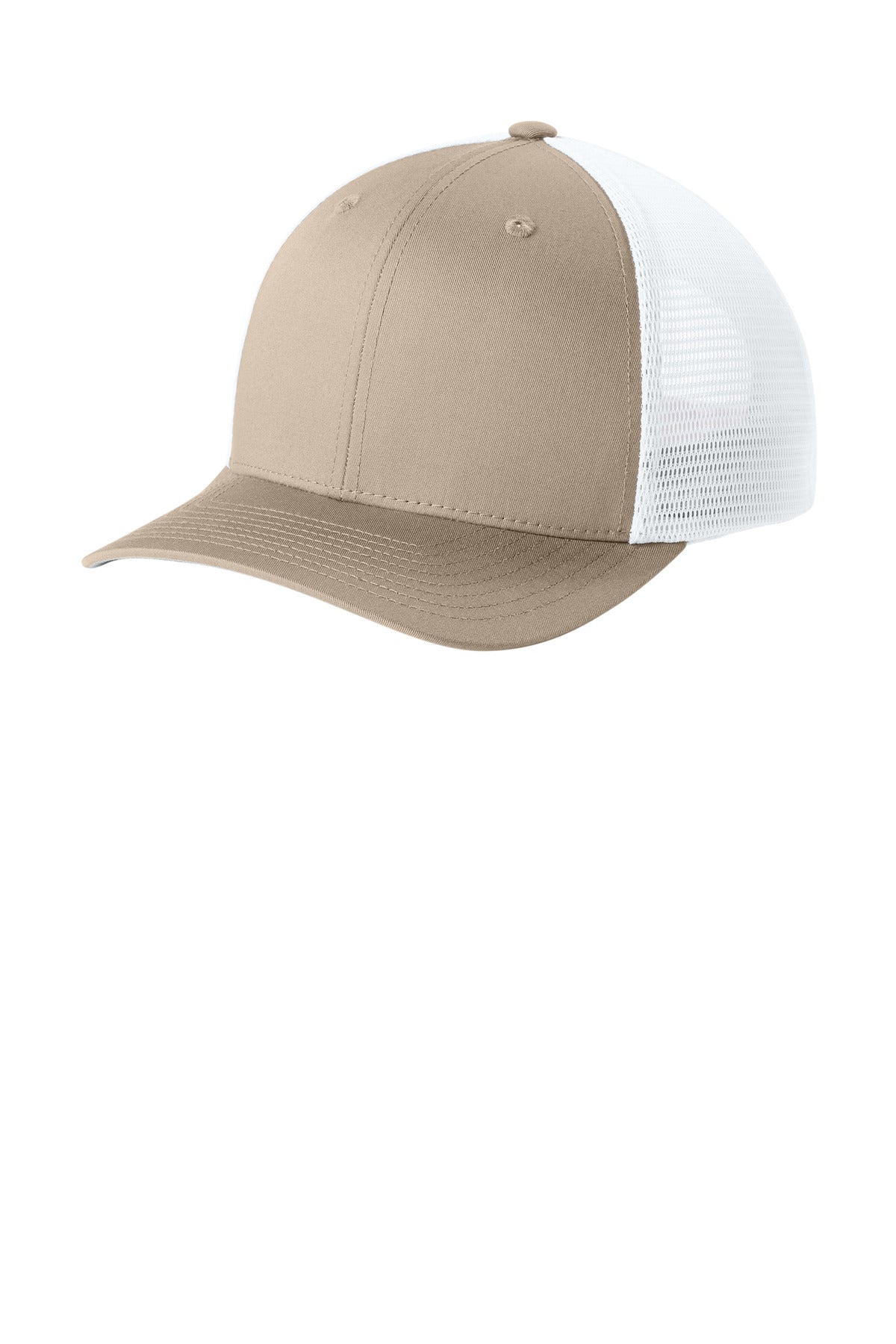 Sport-Tek Stretch-Tek Snapback Trucker Cap STC74 Sahara/ White