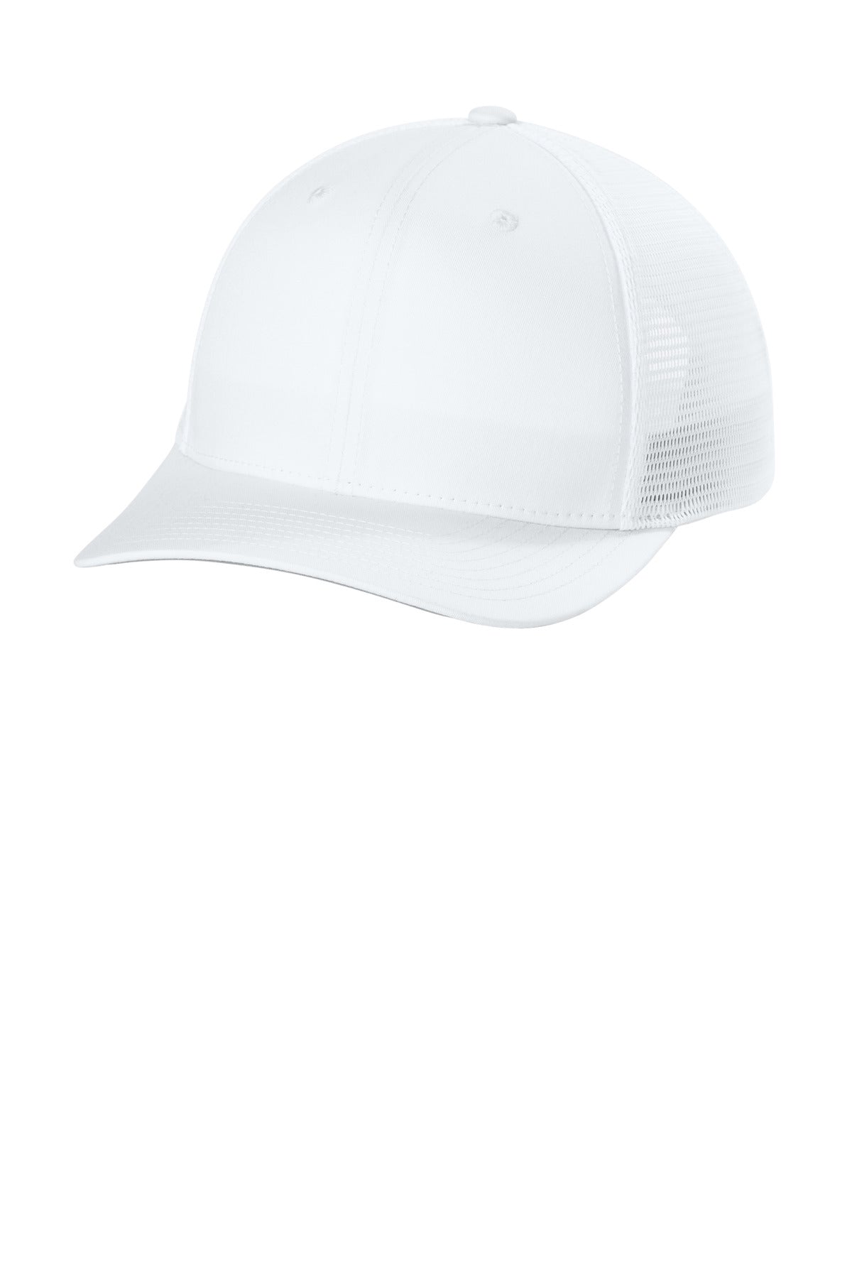 Sport-Tek Stretch-Tek Snapback Trucker Cap STC74 White/ White