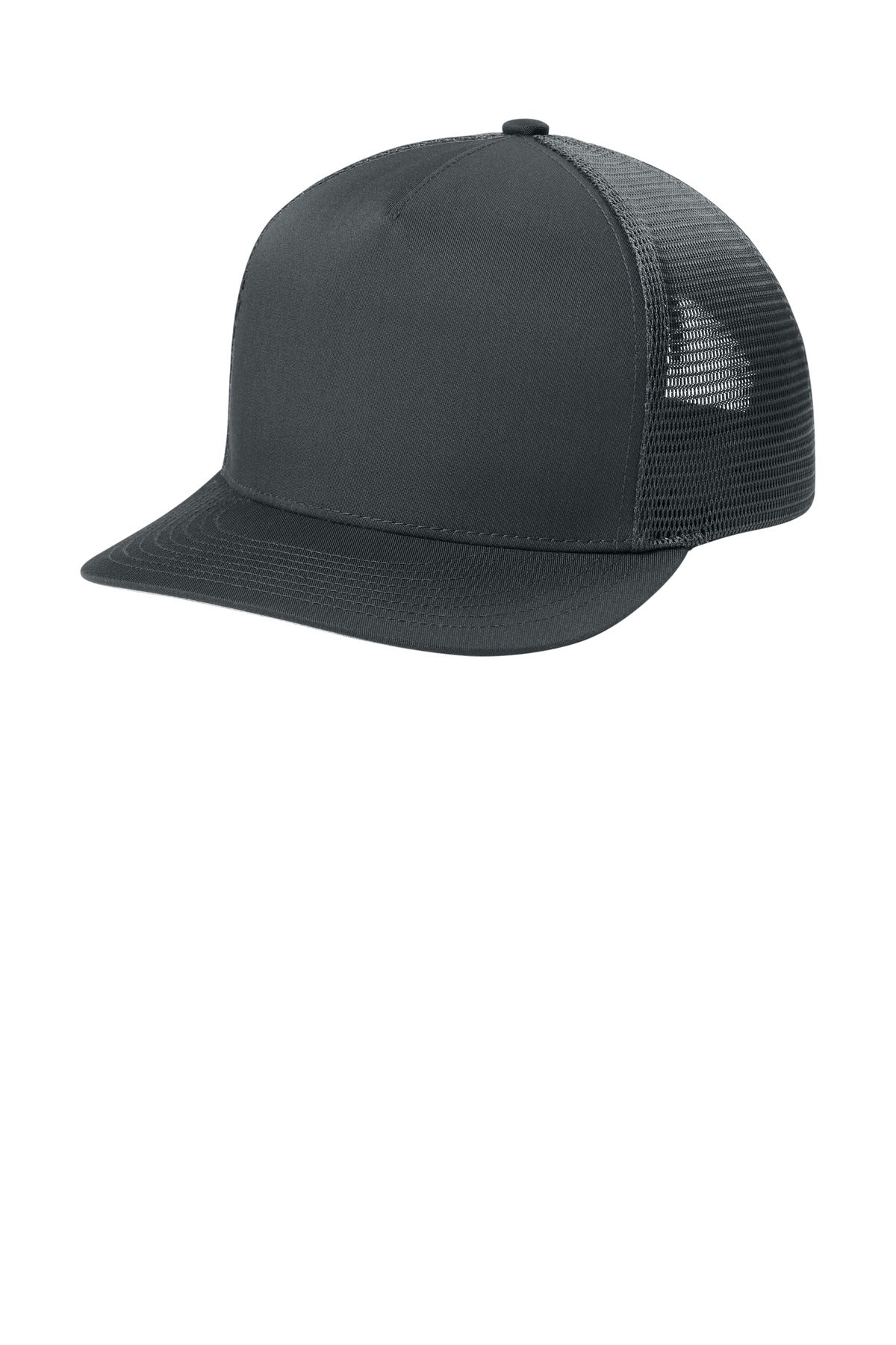 Sport-Tek Stretch-Tek 5-Panel Trucker Cap STC75 Iron Grey/ Iron Grey