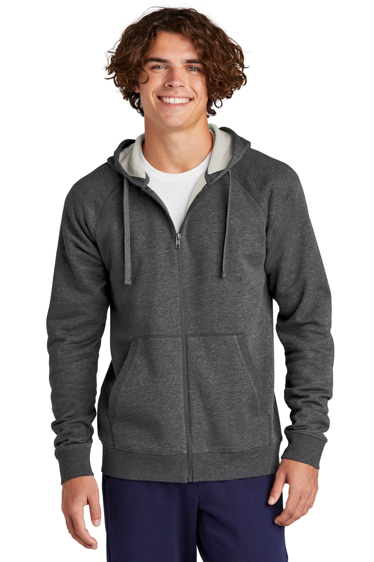 Sport-Tek Drive Fleece Hooded Full-Zip STF201 Graphite Heather