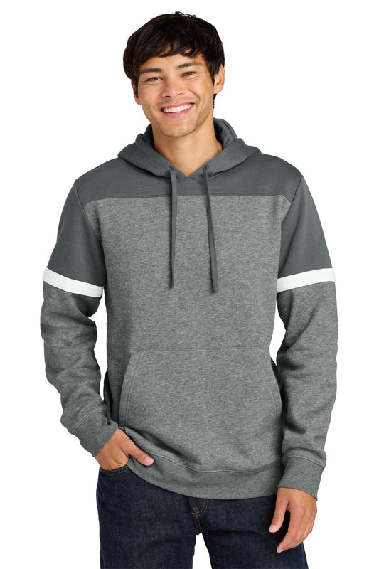 Sport-Tek Drive Fleece Colorblock Hoodie STF205 Dark Smoke Grey/ Vintage Heather