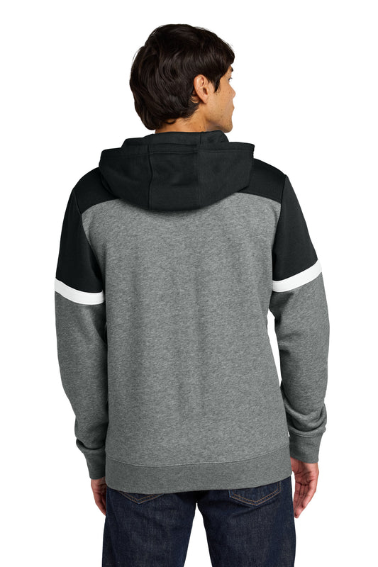Sport-Tek Drive Fleece Colorblock Hoodie STF205 Black/ Vintage Heather