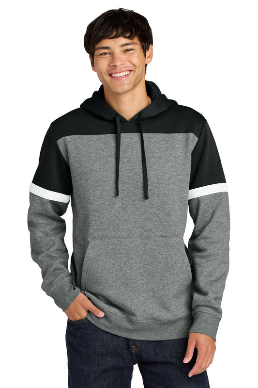 Sport-Tek Drive Fleece Colorblock Hoodie STF205 Black/ Vintage Heather