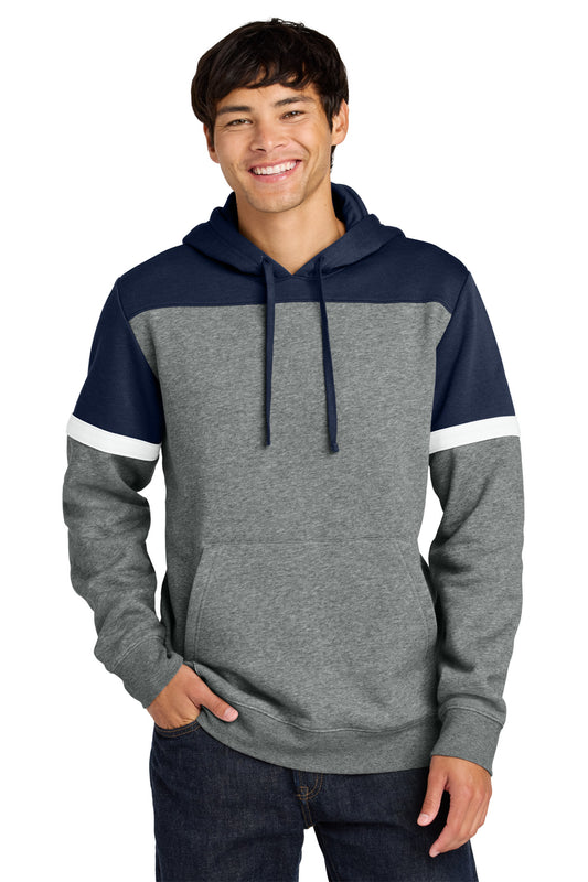 Sport-Tek Drive Fleece Colorblock Hoodie STF205 True Navy/ Vintage Heather