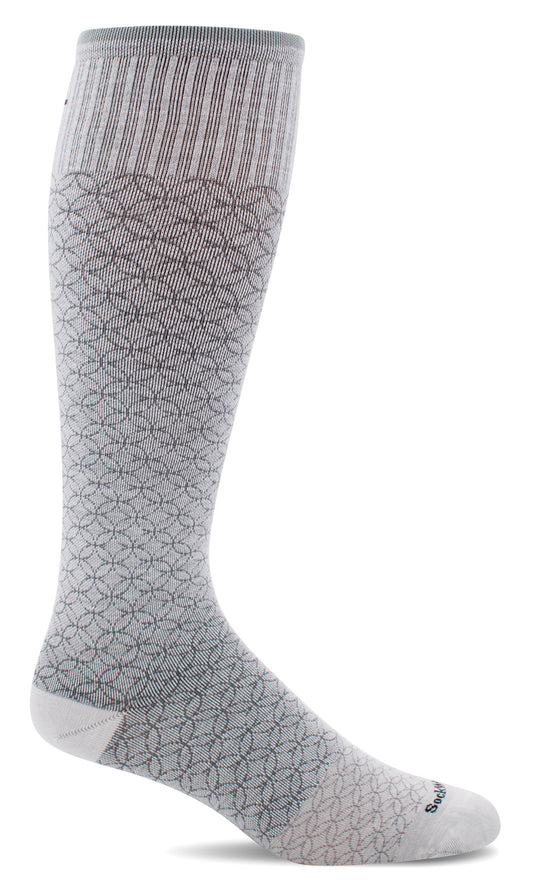SockWell SW100W Women's Moderate Graduated Compression Featherweight Fancy Natural