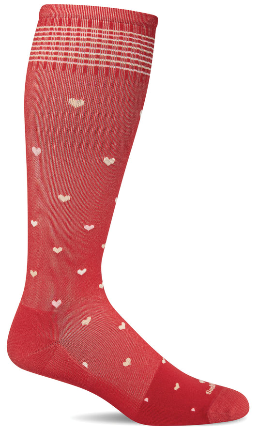 SockWell SW131W Women's Moderate Graduated Compression Full Heart Poppy