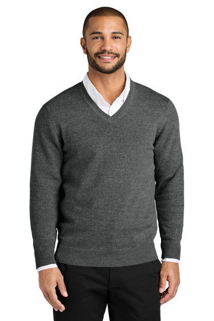 Port Authority Easy Care V-Neck Sweater SW2850 Charcoal Heather