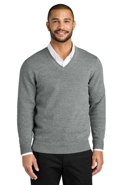 Port Authority Easy Care V-Neck Sweater SW2850 Medium Heather Grey