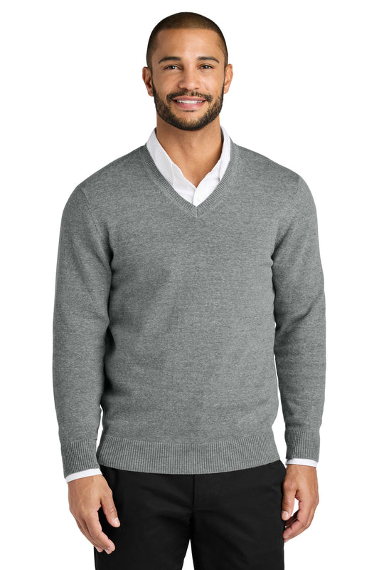 Port Authority Easy Care V-Neck Sweater SW2850 Medium Heather Grey