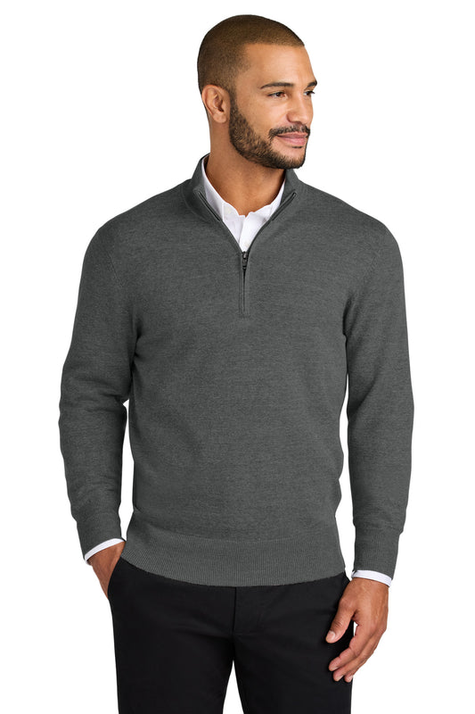 Port Authority Easy Care 1/4-Zip Sweater SW2900 Charcoal Heather